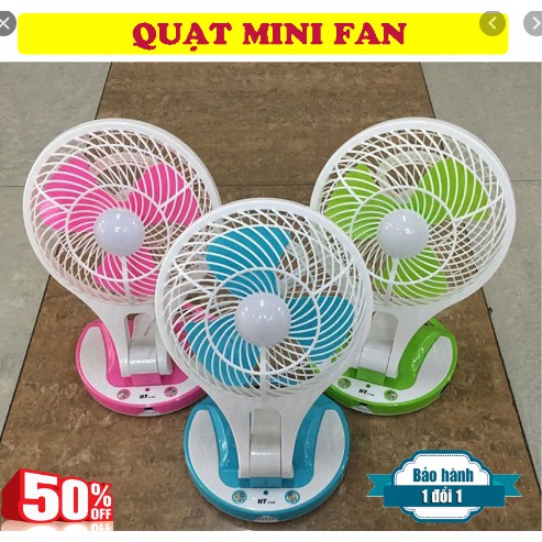 Quạt Sạc Tích Điện Đèn Led Gấp Gọn MiniFan 5580