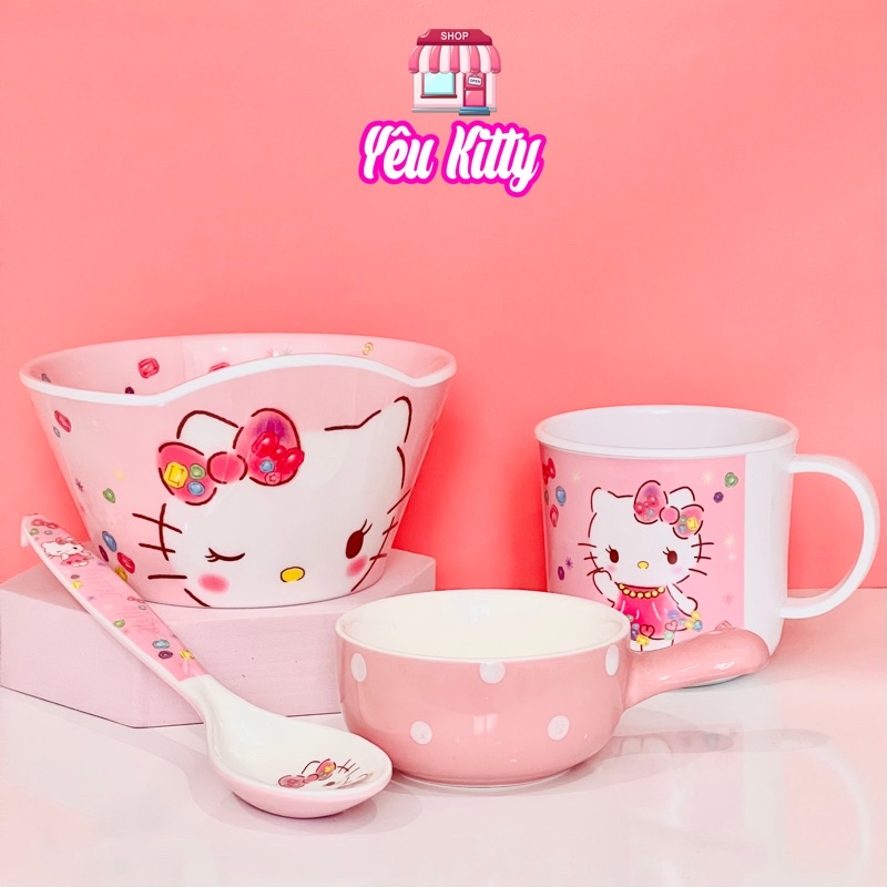 COMBO CHÉN MUỖNG LY HELLO KITTY