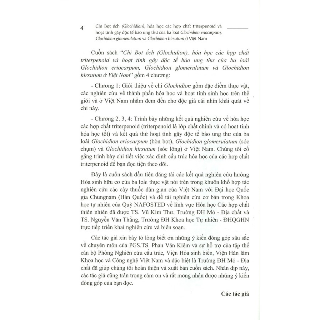 Sách - Chi Bọt Ếch (Glochidion), Hóa Học Các Hợp Chất Triterpenoid Và Hoạt Tính Gây Độc Tế Bào Ung Thư