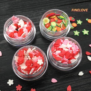 Miếng đất sét polymer 3d hình hoa quả trái tim trang trí móng tay