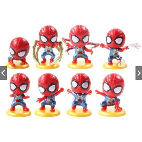 Set 8 Mô Hình Nhân Vật Người Nhện Chibi Dùng Để Trang Trí Bánh Kem