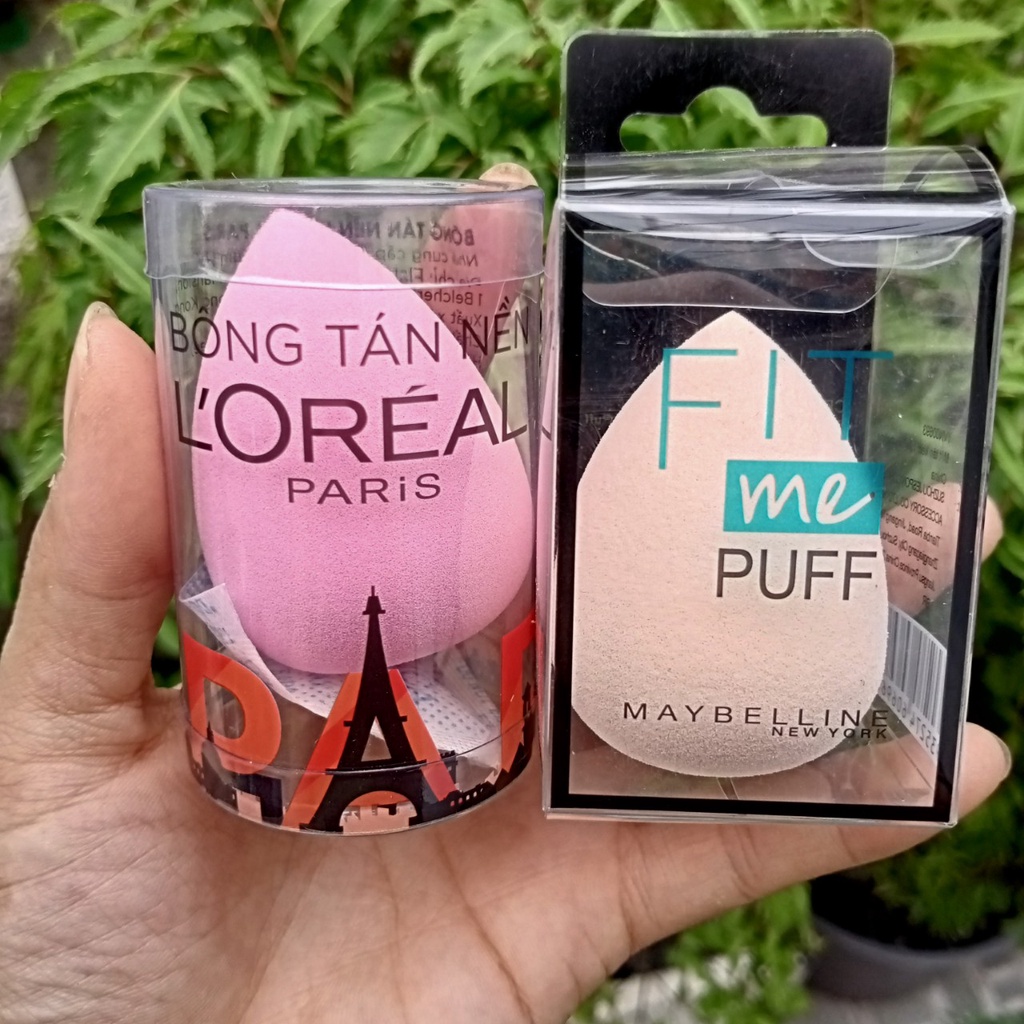 Mút tán kem nền dạng giọt nước mềm mại tiện dụng Loreal - Fit Me Puff