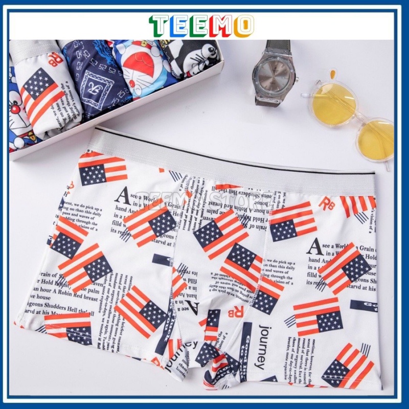 Quần sịp nam in hình, Quần lót nam thun lạnh in hình Doraemon, Shine bút chì hoạt hình co dãn 4 chiều | Teemo