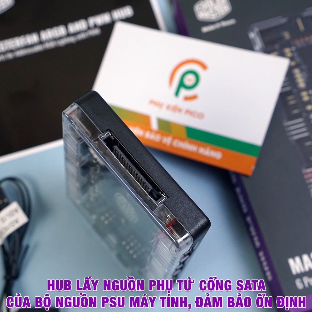 Hub chia Fan ARGB và PWM Cooler Master - Bộ chia fan CoolerMaster MasterFan ARGB and PWM HUB All in One  chính hãng