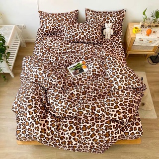 Nguyên Bộ Ga Trải Giường (Hình Thật) Chần Bông Beo Nâu Cotton M2*2M-M4*2M- M6*2M-M8*2M