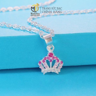 Dây chuyền bạc vương miện bé gái, vòng cổ trẻ em bạc nguyên chất sáng đẹp Minh Thoa JEWELRY