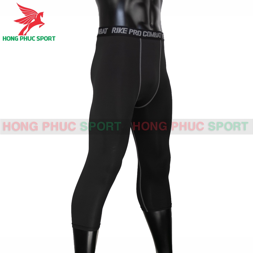 QUẦN GIỮ NHIỆT COMBAT PRO LEGGING TẬP GYM NAM DÁNG DÀI MÀU ĐEN