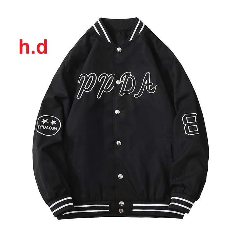 Áo Khoác Bomber Su PuP cúc bấm nam nữJacket Unisex Chất nỉ vs gió Form &lt;55kgÁo Bóng Chày Phong cách Thể thao