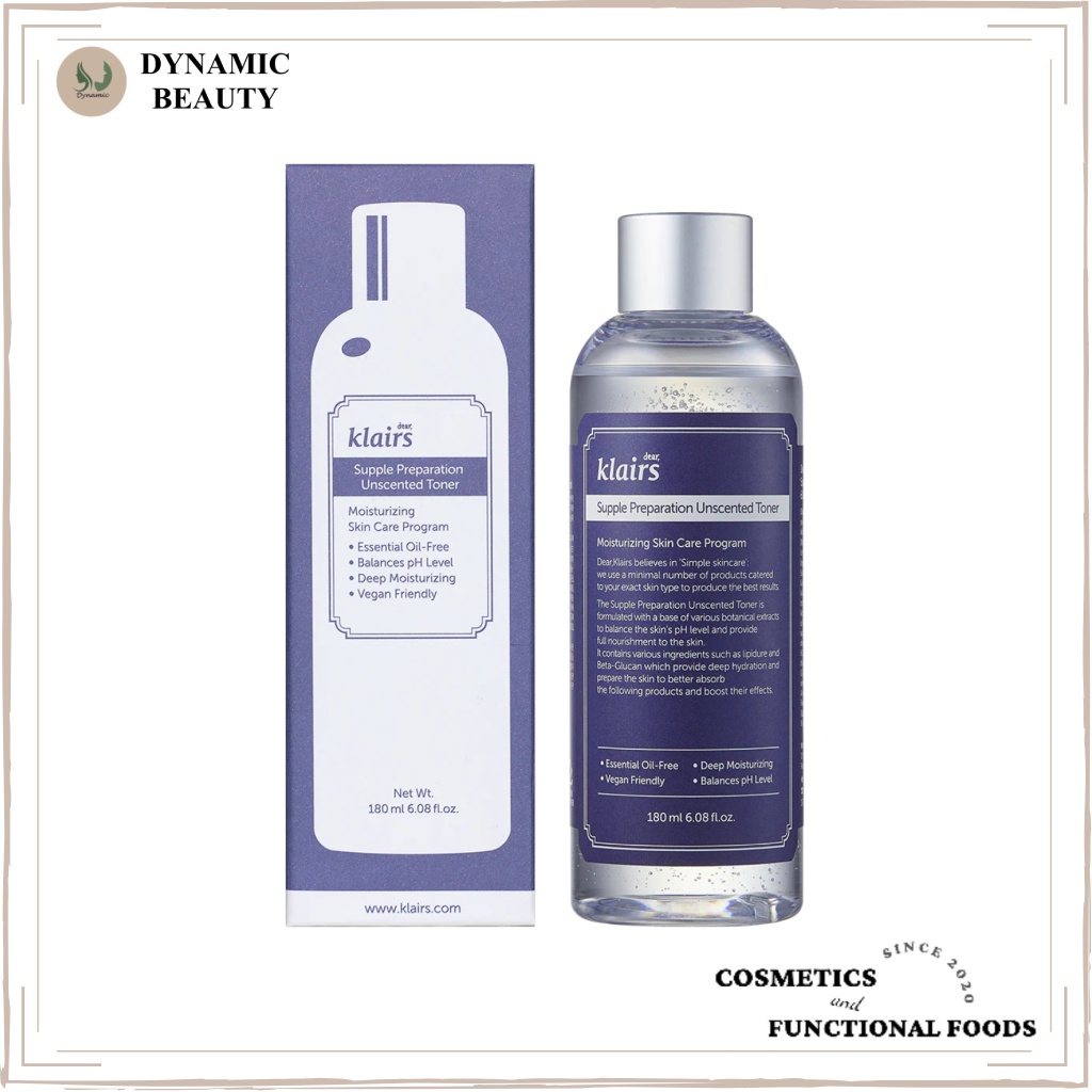 [Không mùi &amp; Có mùi] Nước hoa hồng dear Klairs supple preparation toner 180ml