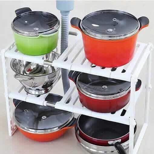 (GIẢM GIÁ) Kệ Gầm Nhà Bếp Đa Năng Có Điều Chỉnh Độ Dài giúp bếp gọn gàng, ngăn nắp