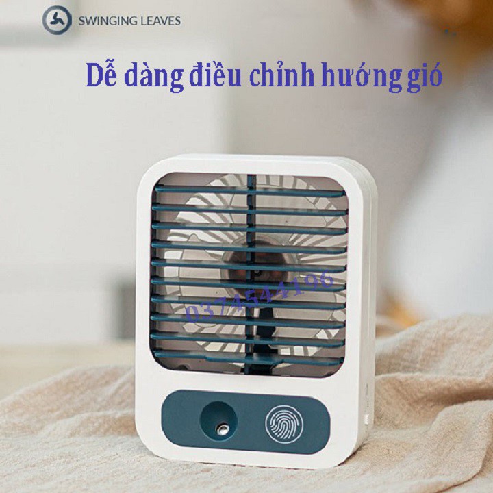 Quạt điều hòa hơi nước để bàn 3 tốc độ gió, pin sạc 1500mAh - công suất 4.5W