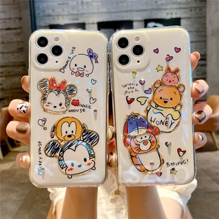 Ốp điện thoại đính đá hình Mickey Winnie the Pooh cho iPhone 12 Mini 12 Pro Max 11 Pro Max X XS XR XSMax 8 7 Plus SE 202