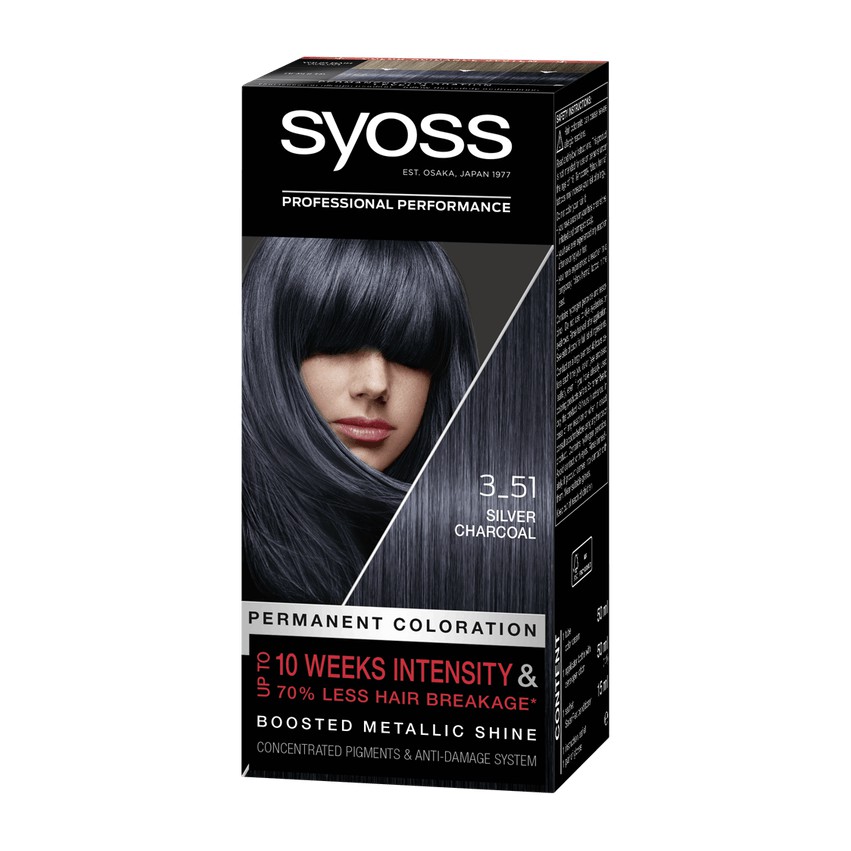 Thuốc nhuộm tóc SYOSS 3-51 Sliver Charcoal màu Than Chì