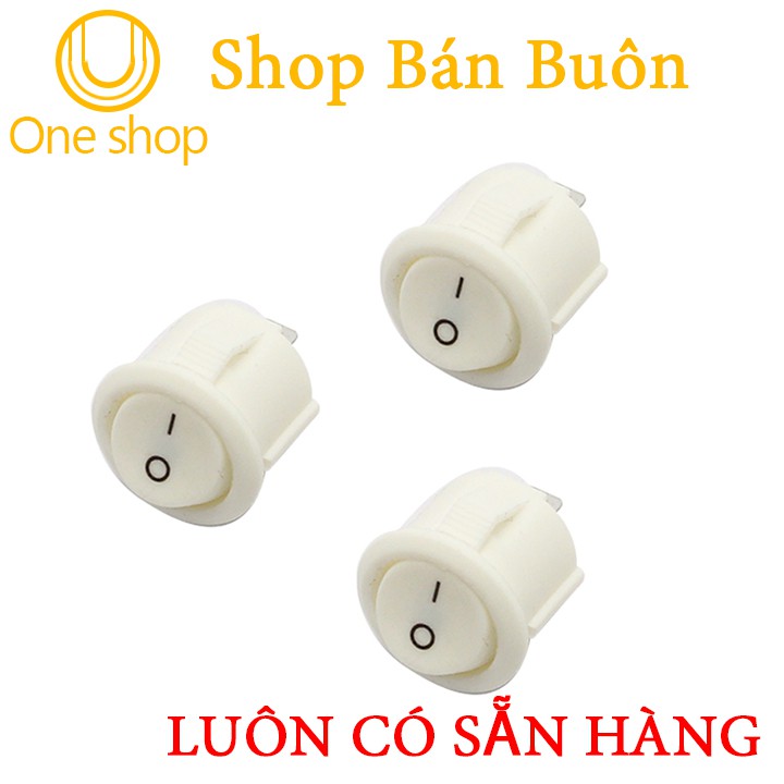 Công Tắc Tròn Nhỏ Màu Trắng - đỏ Bập Bênh KCD1-103 - 1 cái màu ngẫu nhiên