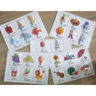 Học Liệu bóc dán Montessori Bảng Chữ Cái  Anh - Việt làm bằng giấy in ảnh rất dày dặn
