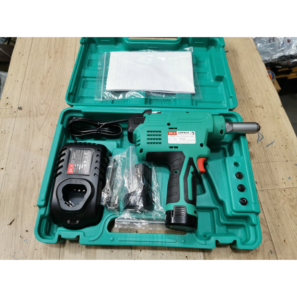 MÁY RÚT ĐINH RIVE DÙNG PIN 12V DCA ADPM40EK  MÁY RÚT RIVE DÙNG PIN DCA