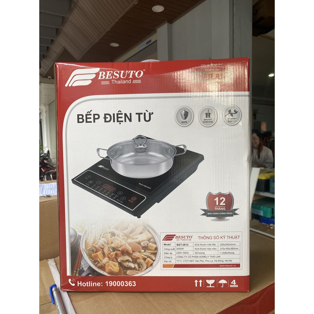 Bếp Từ Đơn Homely HL413/ BST-2812 Nút Cảm Ứng Kèm Nồi Lẩu