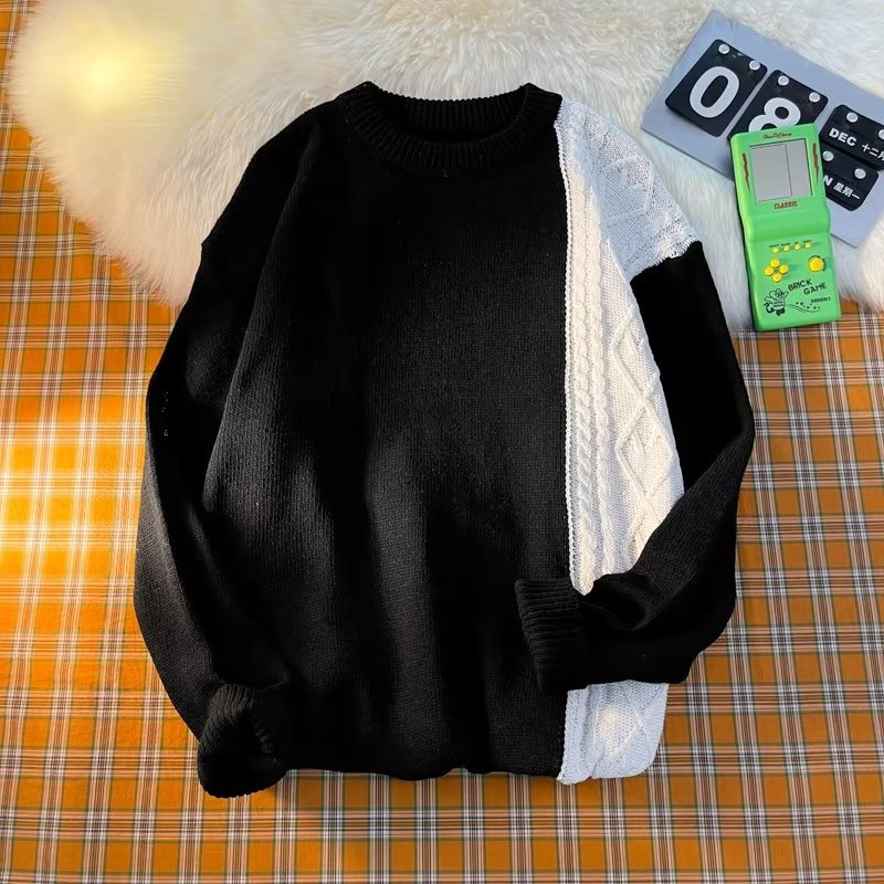 Áo sweater Dệt Kim Tay Dài Cổ Tròn Thời Trang Mùa Đông Cho Nam