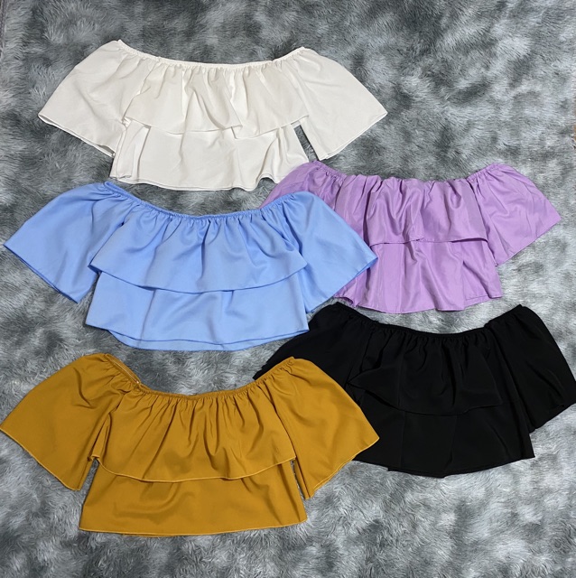 Áo kiểu bẹt vai tầng kate lụa (Video) | BigBuy360 - bigbuy360.vn