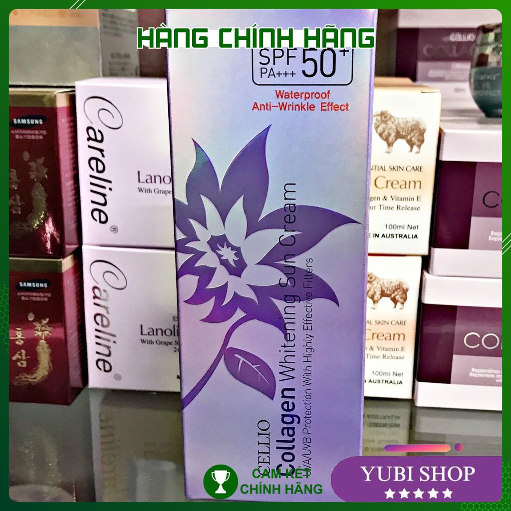 [HÀNG AUTH] KEM CHỐNG NẮNG CELLIO TÍM - KEM CHỐNG NẮNG CELLIO COLLAGEN WHITENING SUN CREAM 70G CHÍNH HÃNG HÀN QUỐC