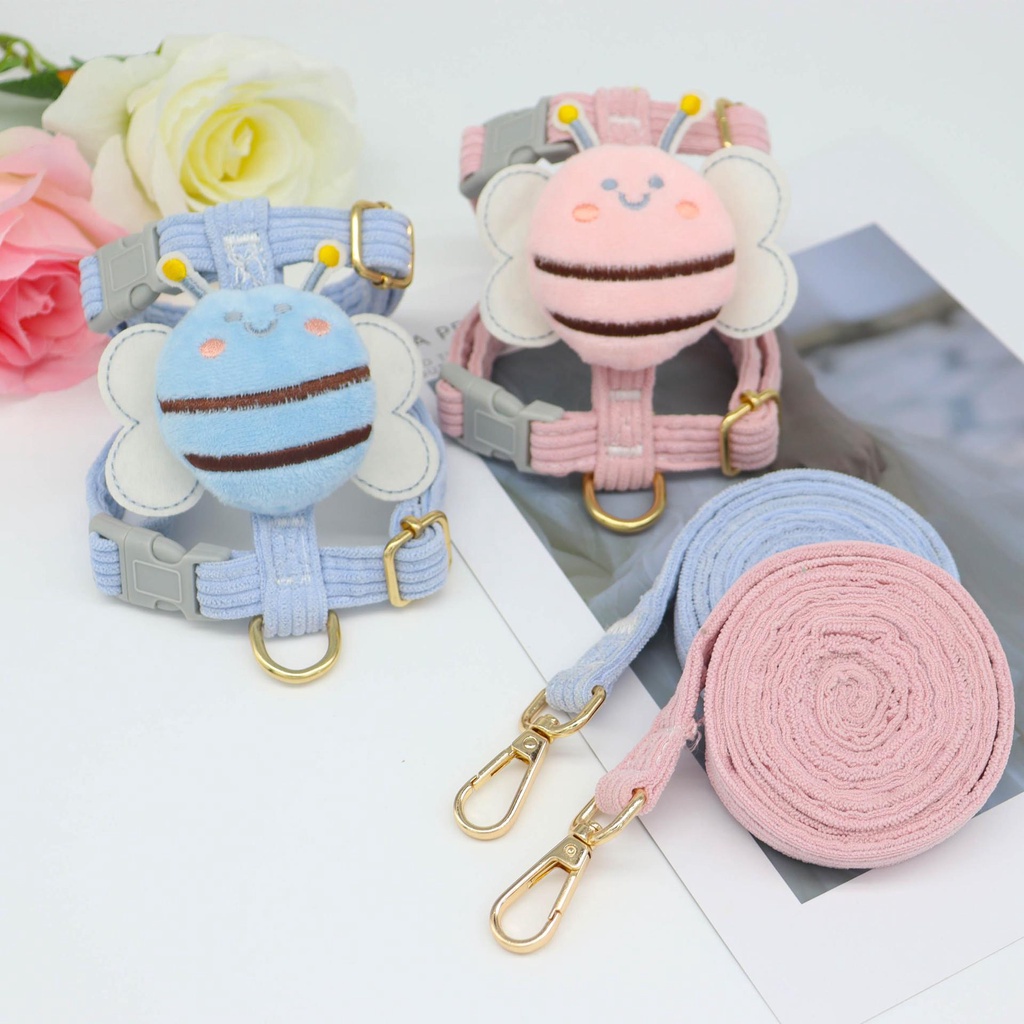 Dây Dắt Thú Cưng Đi Dạo Hình Ong Hoạt Hình Dễ Thương