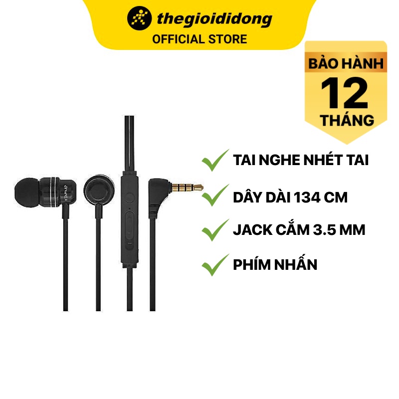Tai nghe nhét tai EP Awei Q27Hi Đen - Chính hãng BH 12 tháng
