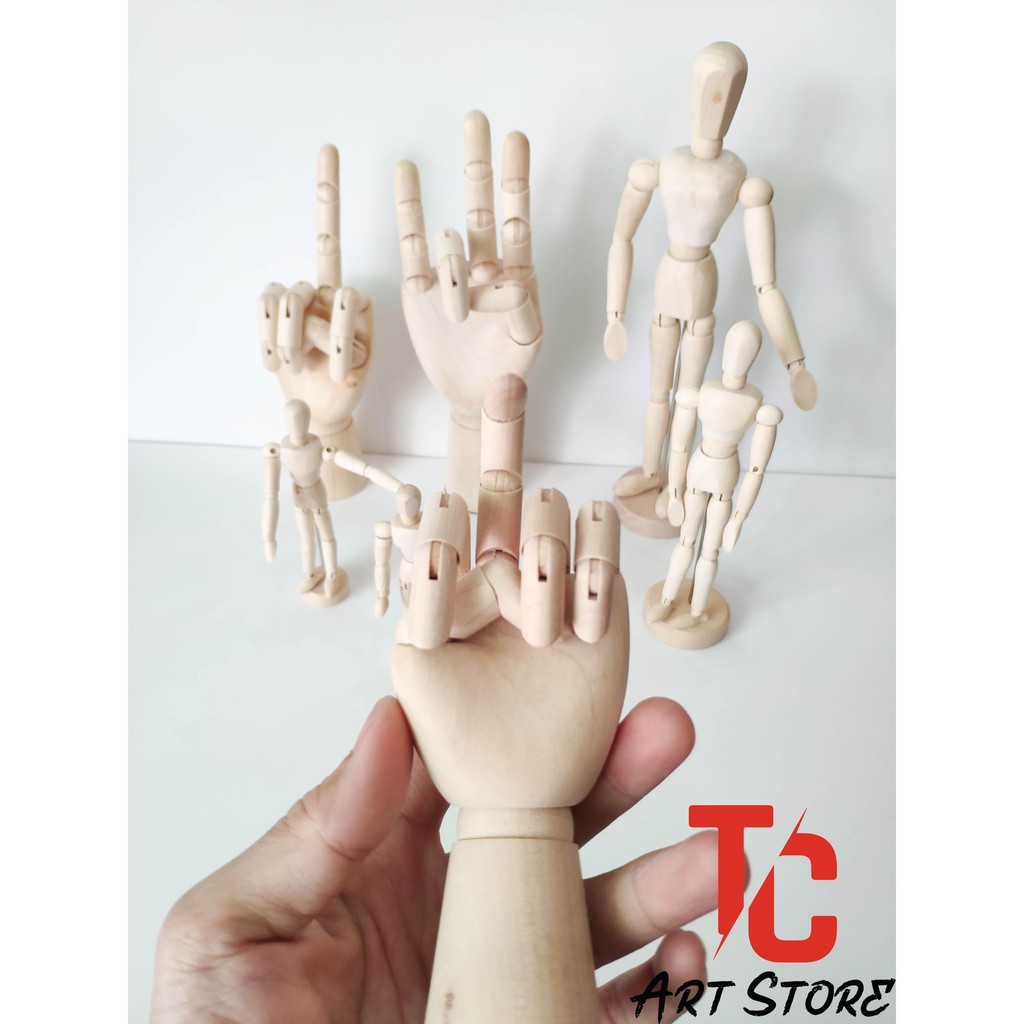 Mô hình người gỗ - bàn tay gỗ mỹ thuật Kuelox