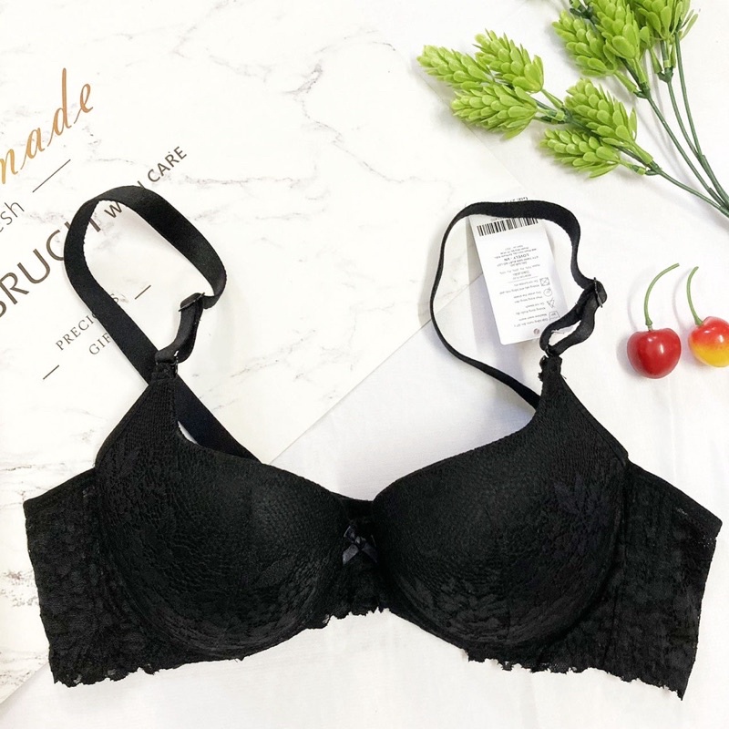 Áo Lót Ren Lovely Mút Kép Mỏng 3 Móc Cài Size