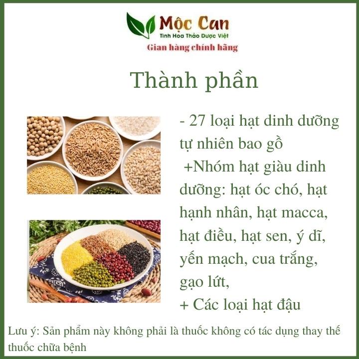 Bột ngũ cốc tăng cân cho người gầy Mộc Can, ngũ cốc dinh dưỡng tăng cân cho người kém hấp thu, gầy kinh niên hộp 500g