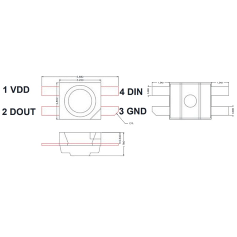 50 Chip Đèn LED SK6812 MINI-E RGB  SK6812 3228 Pixel Nhiều Màu Sắc