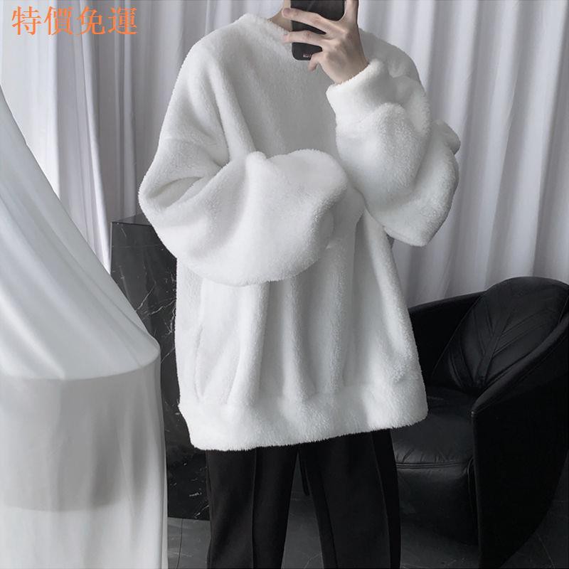 Plus Áo Sweater Cổ Tròn Dáng Rộng Lót Nhung Dày Thời Trang Cho Nam | BigBuy360 - bigbuy360.vn