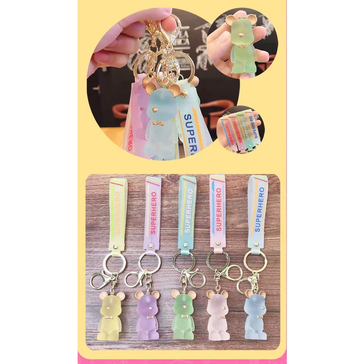 Móc Khóa Hình Gấu Đính Đá Xinh Xắn Dễ Thương