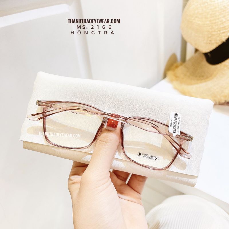 Gọng Kính Cận Nam Nữ, Kính Mắt THANHTHAO EYEWEAR Vuông, Nhẹ Gọng Mix Kim Loại V2166