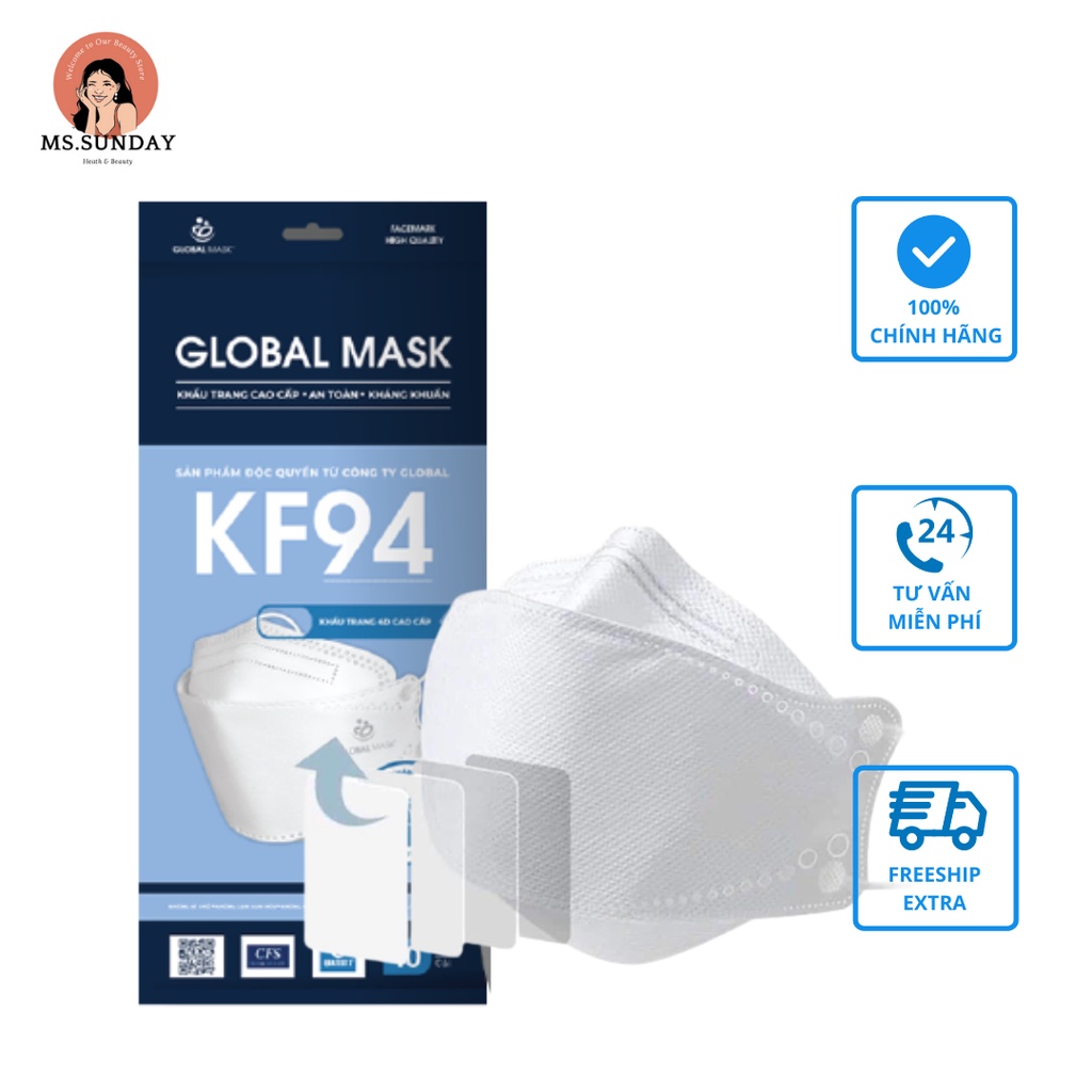 Khẩu Trang Global Mask - KF94 - 4D ôm sát mặt