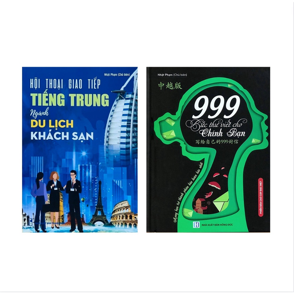 Sách-Combo:Hội thoại giao tiếp tiếng Trung ngành du lịch khách sạn+999 bức thư viết cho chính bạn song ngữ Trung việt