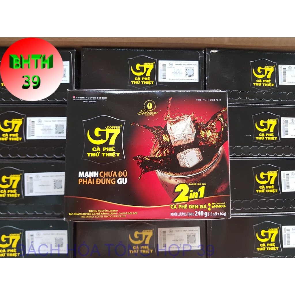 (Có tem xác thực) Cà phê hòa tan đen đá G7 2in1 - cafe trung nguyên g7 hộp 15 gói | BigBuy360 - bigbuy360.vn