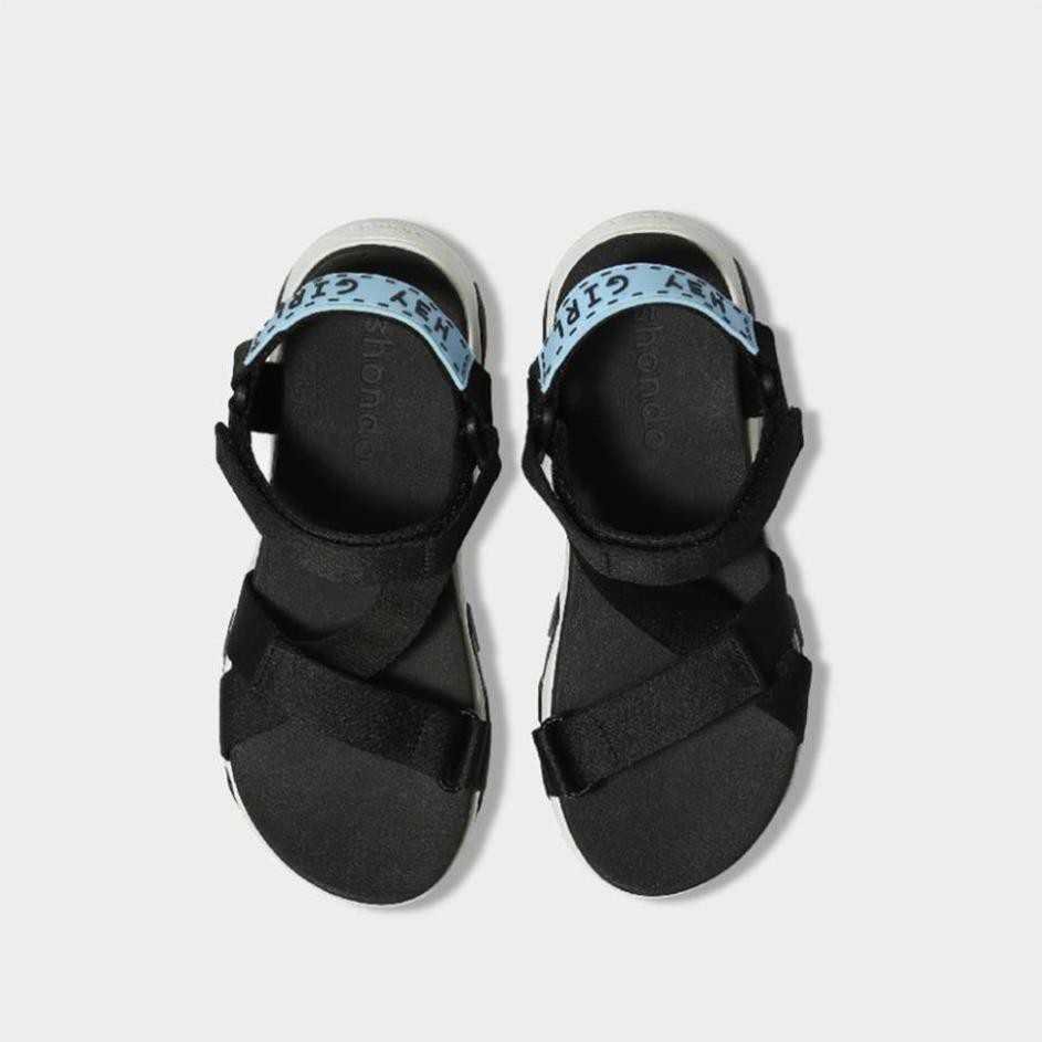 Giày Sandals SHONDO Girly - GIM0010-Đế Trắng Quai Đen * . ‣