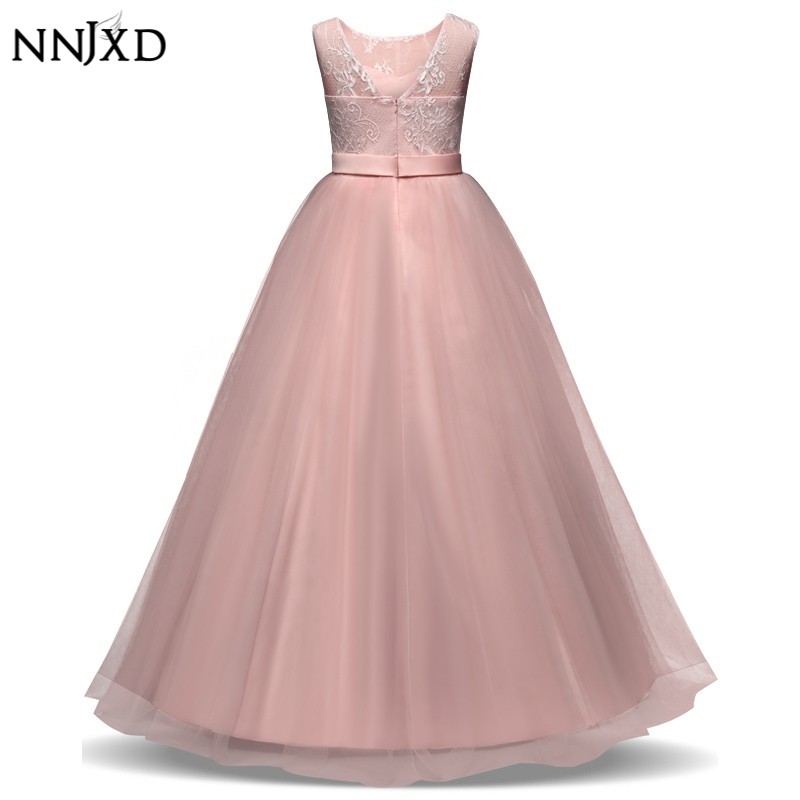 Đầm dạ hội dáng dài NNJXD phối họa tiết ren cho bé gái