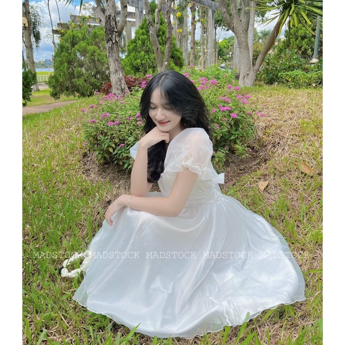 Đầm trắng công chúa dáng xoè *JOLLY DRESS* tay bồng nhiều lớp sang trọng