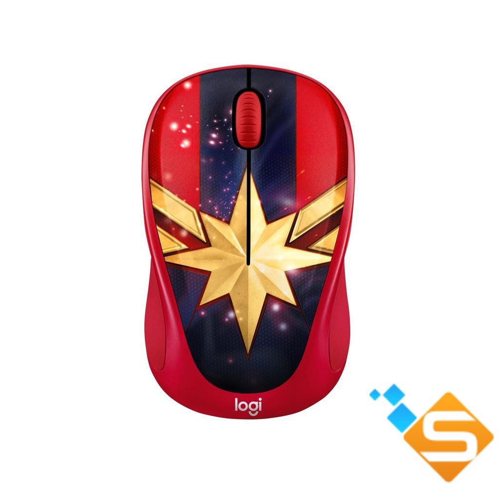 Chuột không dây LOGITECH M238 Captain Marvel - Marvel Collection - Hãng phân phối chính thức - Bảo hành 1 năm