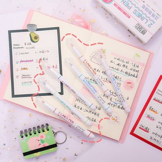 (Hình thật) Bút nước 2 ngòi độc đáo trang trí sổ, planner, bullet journal