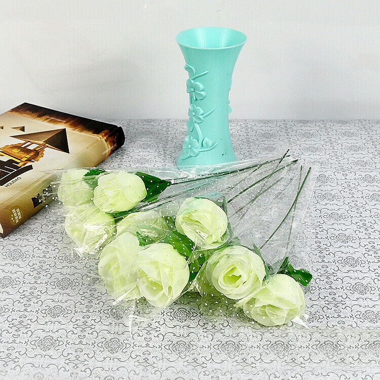 Set 10 Bông Hoa Hồng Giả Dùng Trang Trí Nhà Cửa / Tiệc Cưới