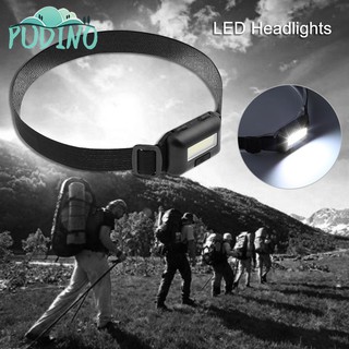 ∫ Great Flashlight Outdoors 3 Modes Waterproof COB LED Headlight Torch