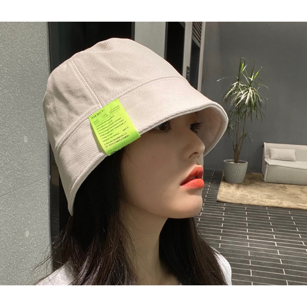 Mũ bucket cụp vành gắn tag phong cách Hàn Quốc siêu hot BK9