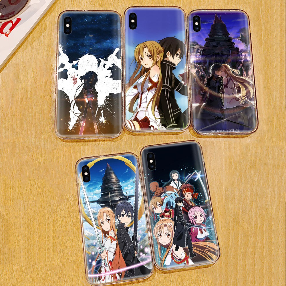 Ốp Lưng Trong Suốt In Hình Sword Art Online Cho Iphone 8 7 6 6s 5 5s Se 5c 4s 4