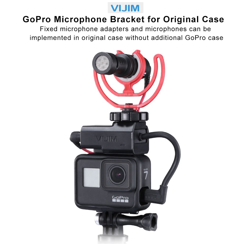 VIJIM GP-3 Vlog Pin Mic Adapter cho GOPRO 7 6 5 Shoe Lạnh Mount Adaptor cho Original GoPro Trường hợp