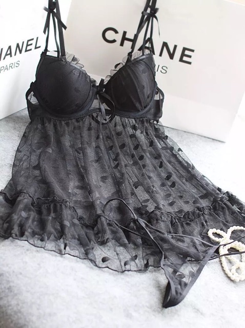 Váy ngủ xuyên thấu chấm bi | BigBuy360 - bigbuy360.vn