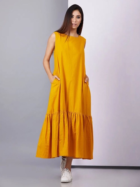 Gảm 50% Đầm Linen đuôi cá dáng dài