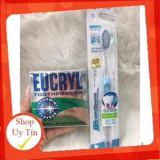 Bột làm trắng răng eucryl tooth powder tặng bàn chải đánh răng hàn quốc