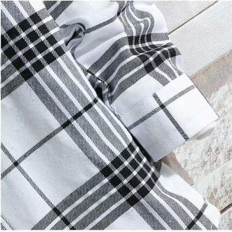 Áo sơ mi nam dài tay kẻ caro trắng đen | BigBuy360 - bigbuy360.vn